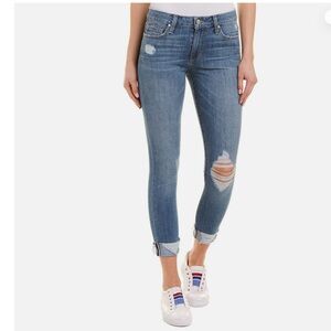 Joe's Jeans ~ Distressed Icon Rhea Mid Rise Skinny Cuff Crop Jean ~ Size 25
